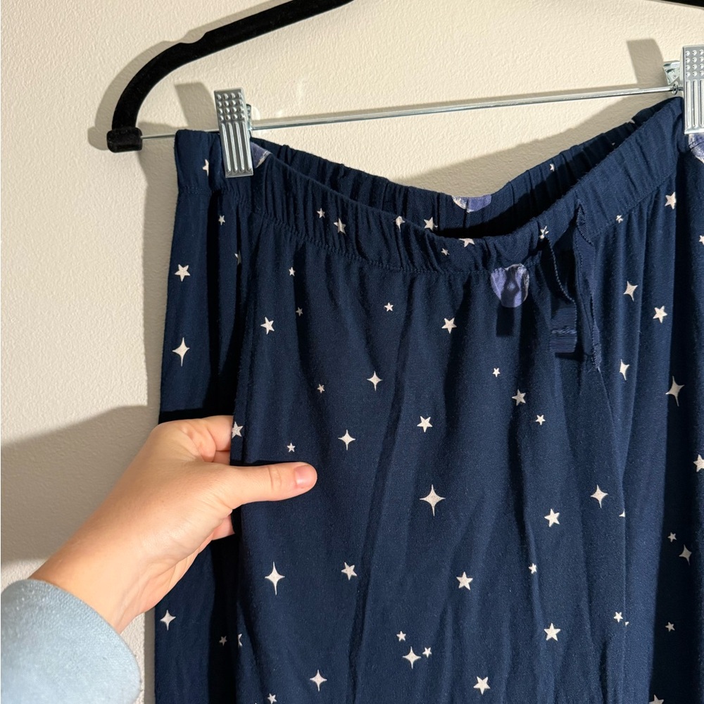 Victoria’s Secret Tranquil Navy Blue Moon and Stars Modal Long Pajamas - Picture 6 of 11